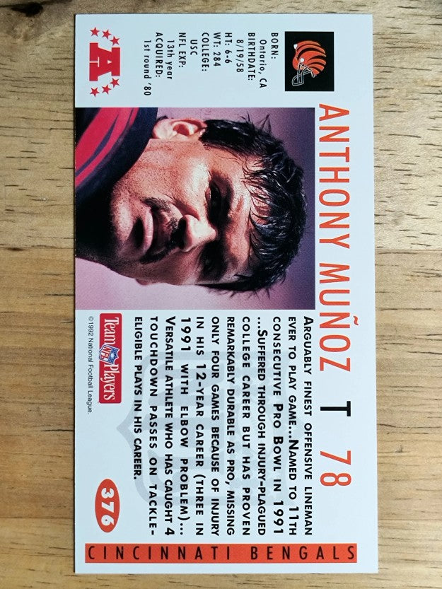 1992 GameDay #376 Anthony Munoz