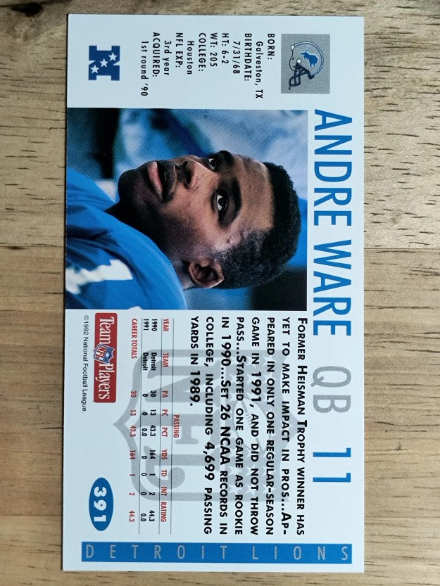 1992 GameDay #391 Andre Ware