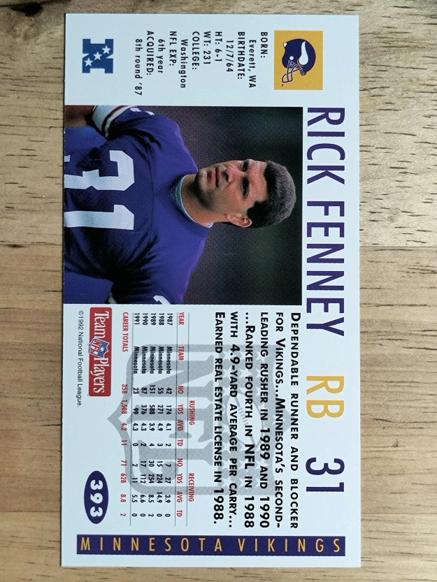 1992 GameDay #393 Rick Fenney