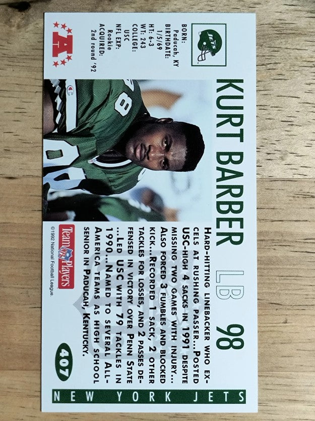1992 GameDay #407 Kurt Barber RC