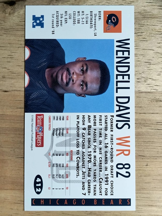 1992 GameDay #412 Wendell Davis