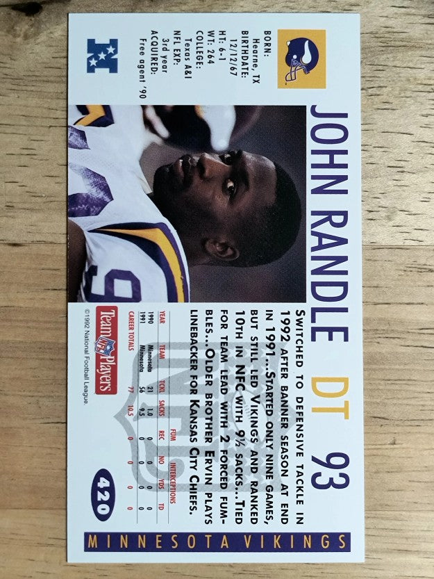 1992 GameDay #420 John Randle