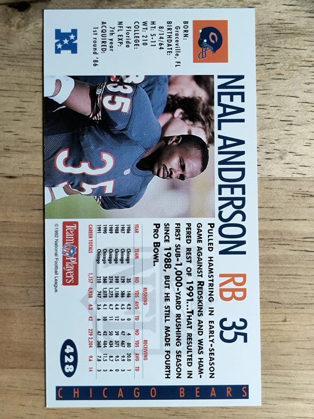 1992 GameDay #428 Neal Anderson