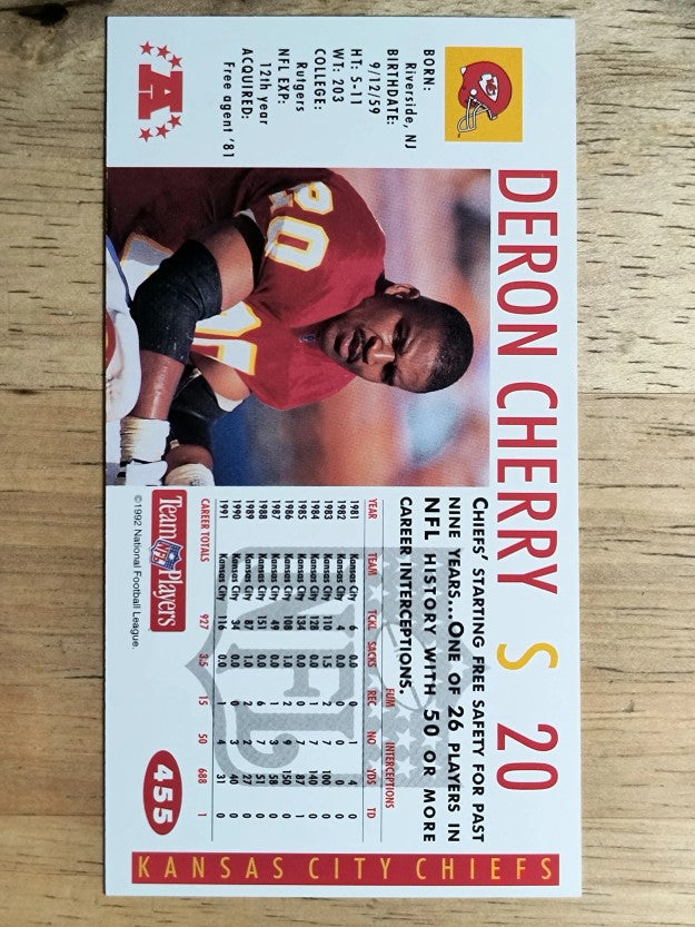 1992 GameDay #455 Deron Cherry