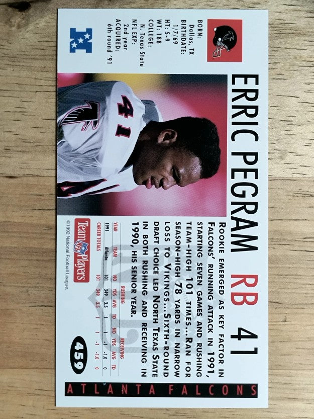 1992 GameDay #459 Erric Pegram