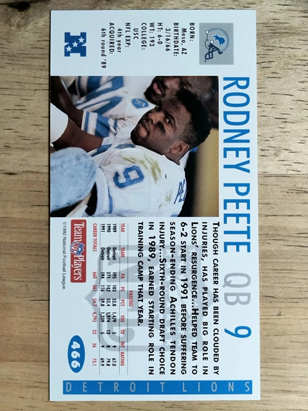 1992 GameDay #466 Rodney Peete