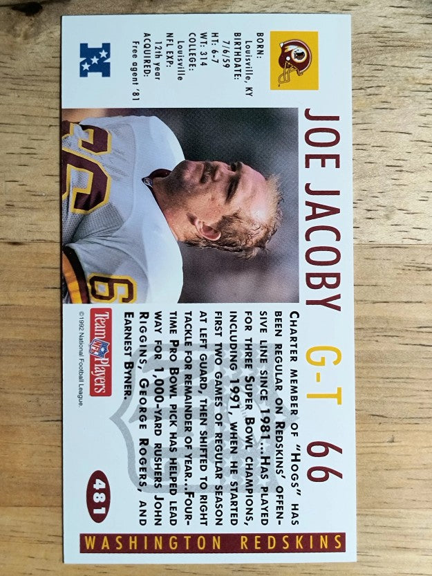 1992 GameDay #481 Joe Jacoby