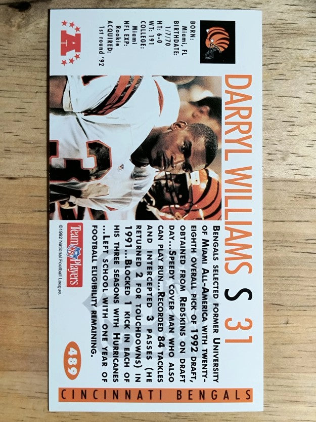 1992 GameDay #489 Darryl Williams RC