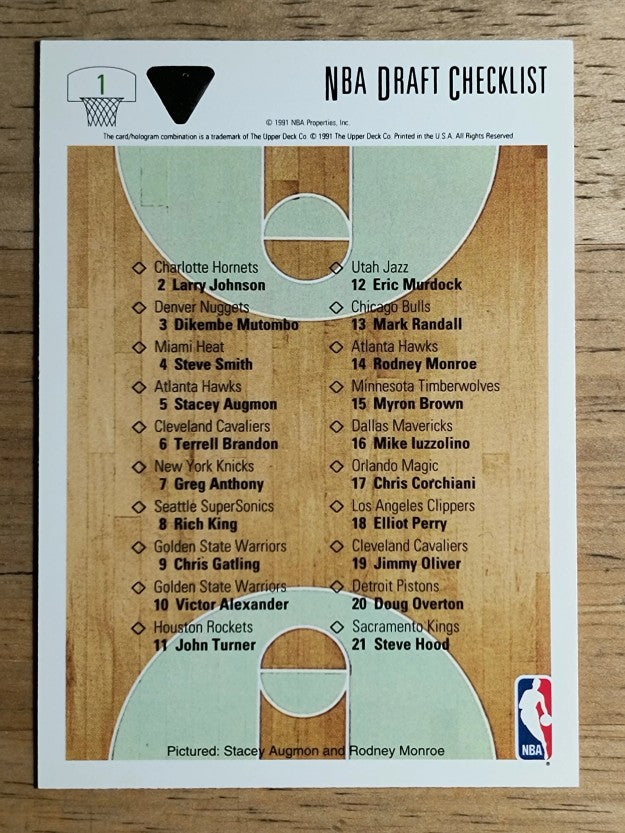 1991-92 Upper Deck #1 Stacey Augmon CL/Rodney Monroe