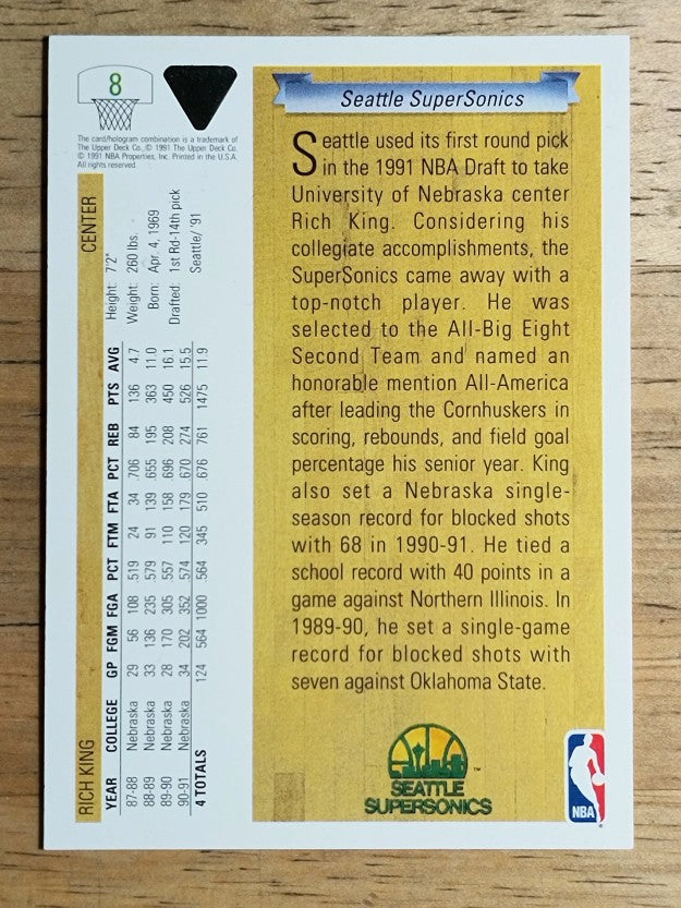 1991-92 Upper Deck #8 Rich King RC