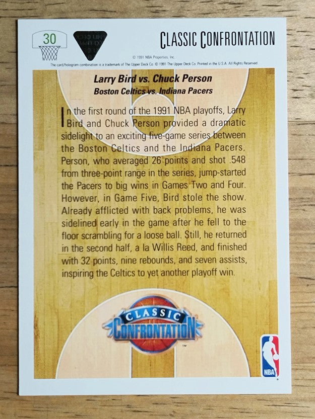 1991-92 Upper Deck #30 Larry Bird/Chuck Person (NM)