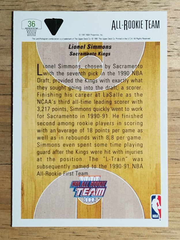 1991-92 Upper Deck #36 Lionel Simmons ART