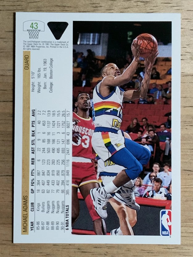 1991-92 Upper Deck #43 Michael Adams