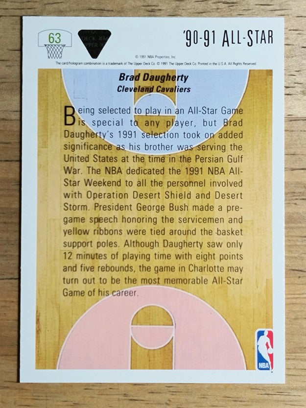 1991-92 Upper Deck #63 Brad Daugherty AS