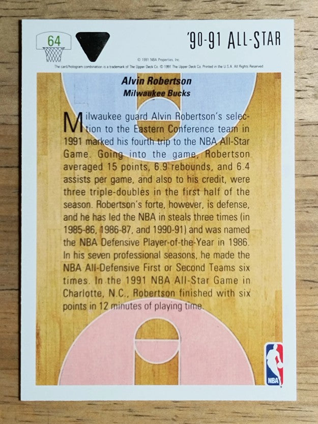 1991-92 Upper Deck #64 Alvin Robertson AS