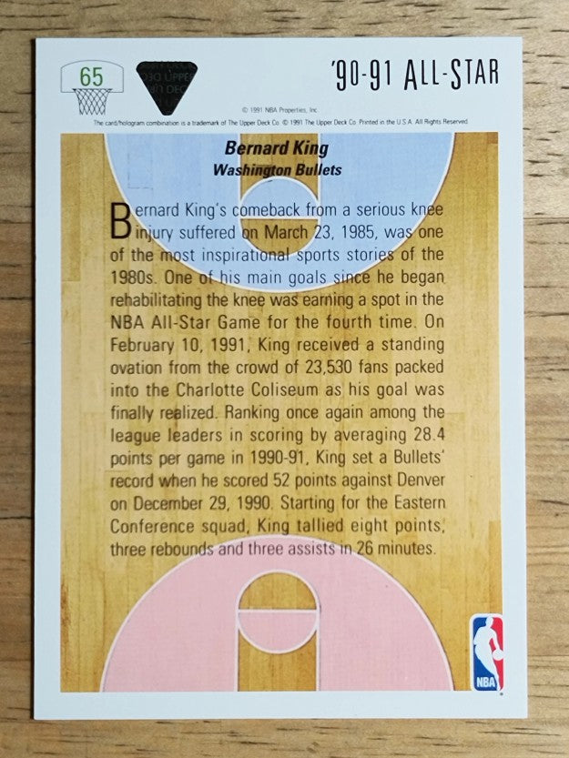 1991-92 Upper Deck #65 Bernard King AS