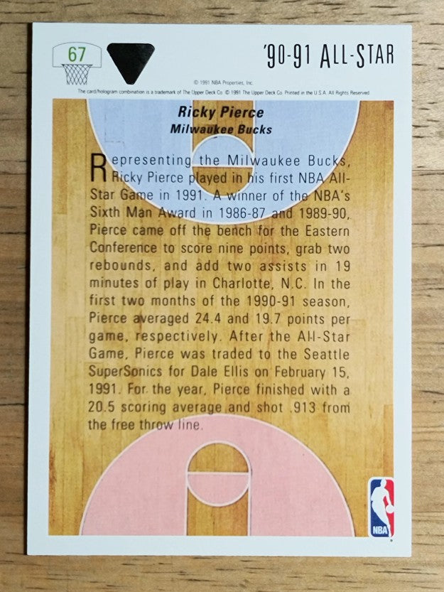 1991-92 Upper Deck #67 Ricky Pierce AS