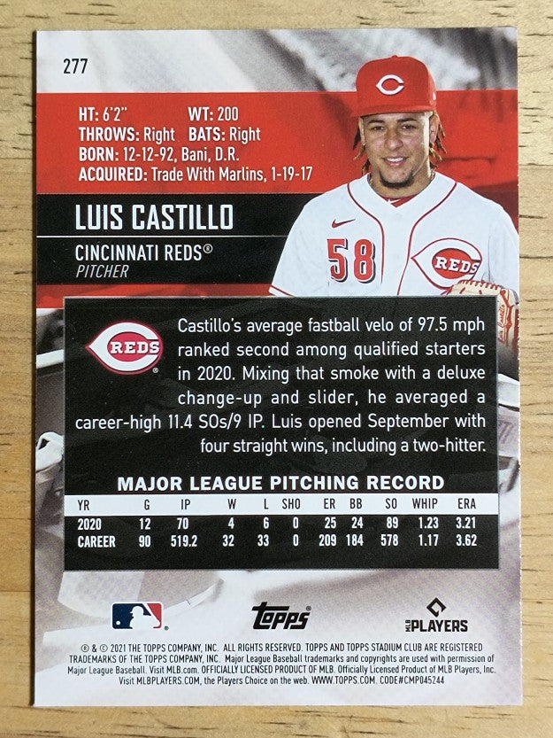 2021 Stadium Club #277 Luis Castillo