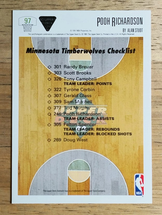 1991-92 Upper Deck #97 Pooh Richardson TC
