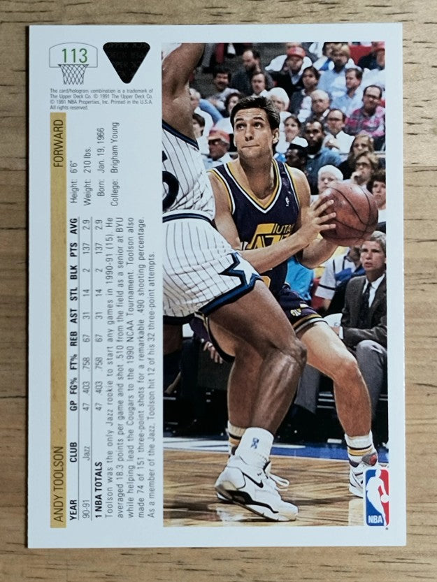 1991-92 Upper Deck #113 Andy Toolson