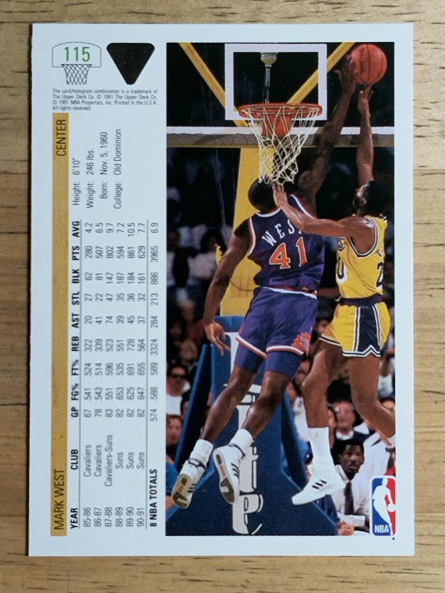 1991-92 Upper Deck #115 Mark West
