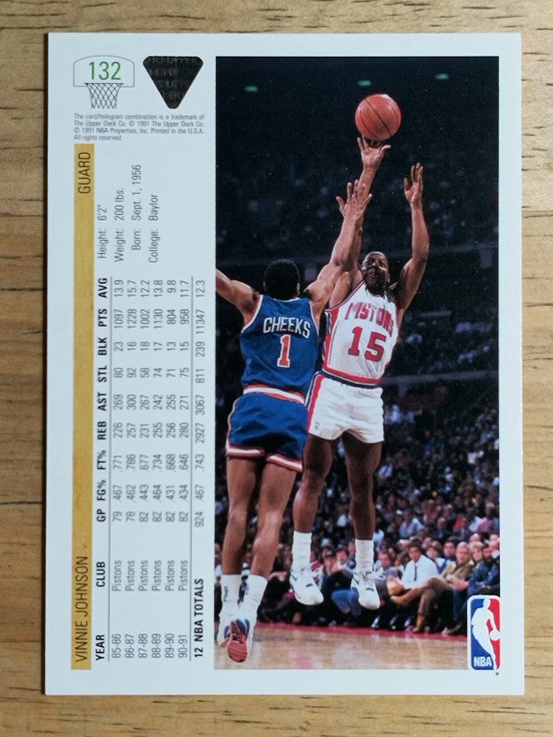 1991-92 Upper Deck #132 Vinnie Johnson
