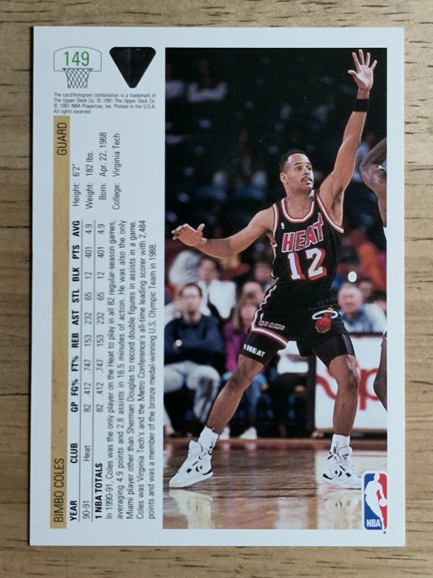1991-92 Upper Deck #149 Bimbo Coles