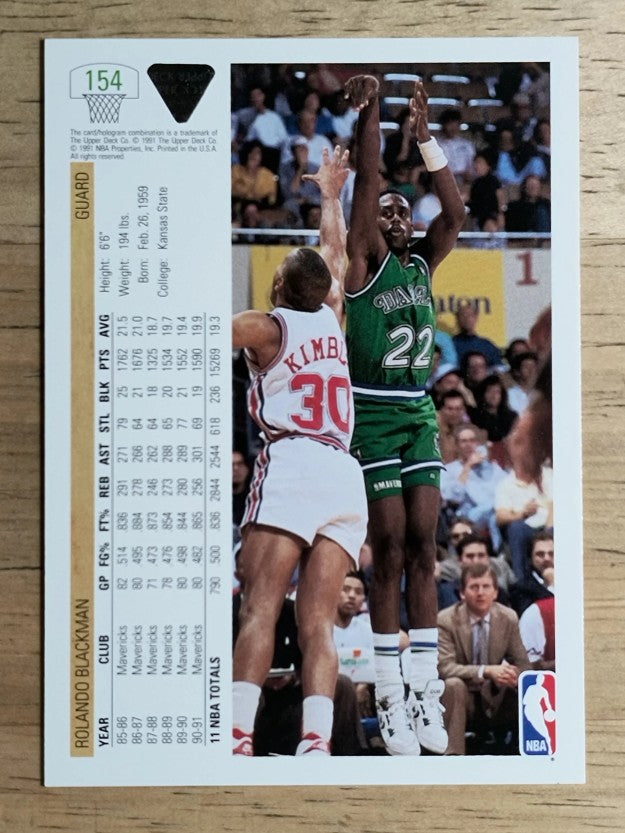 1991-92 Upper Deck #154 Rolando Blackman