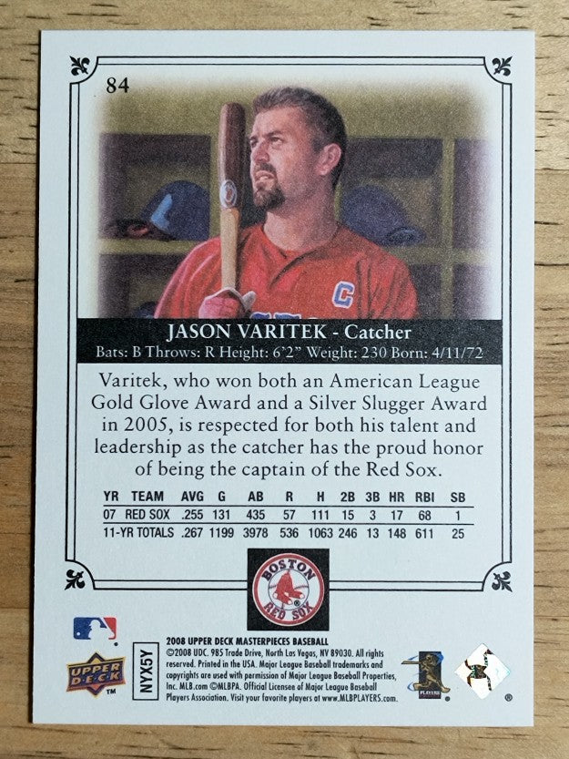 2008 UD Masterpieces #84 Jason Varitek