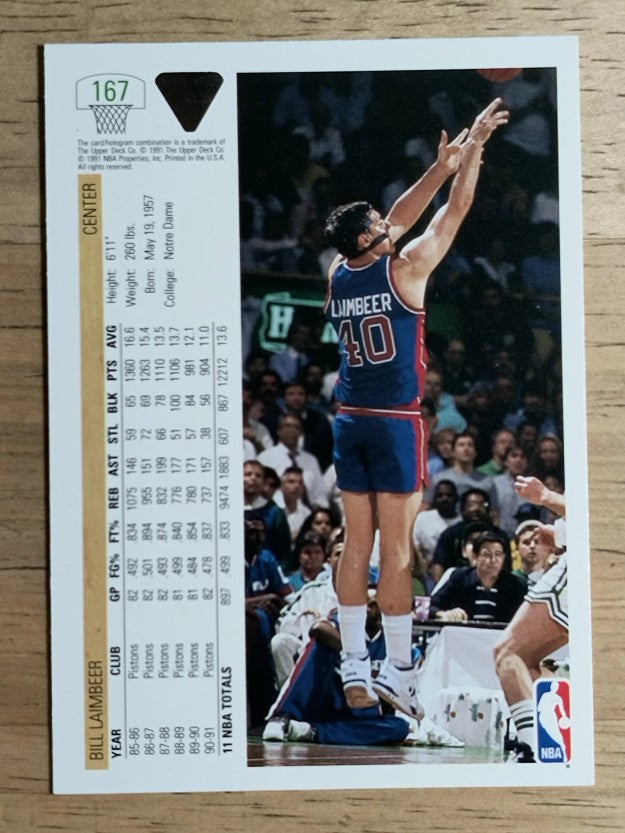 1991-92 Upper Deck #167 Bill Laimbeer