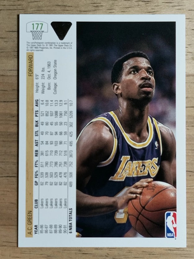 1991-92 Upper Deck #177 A.C. Green