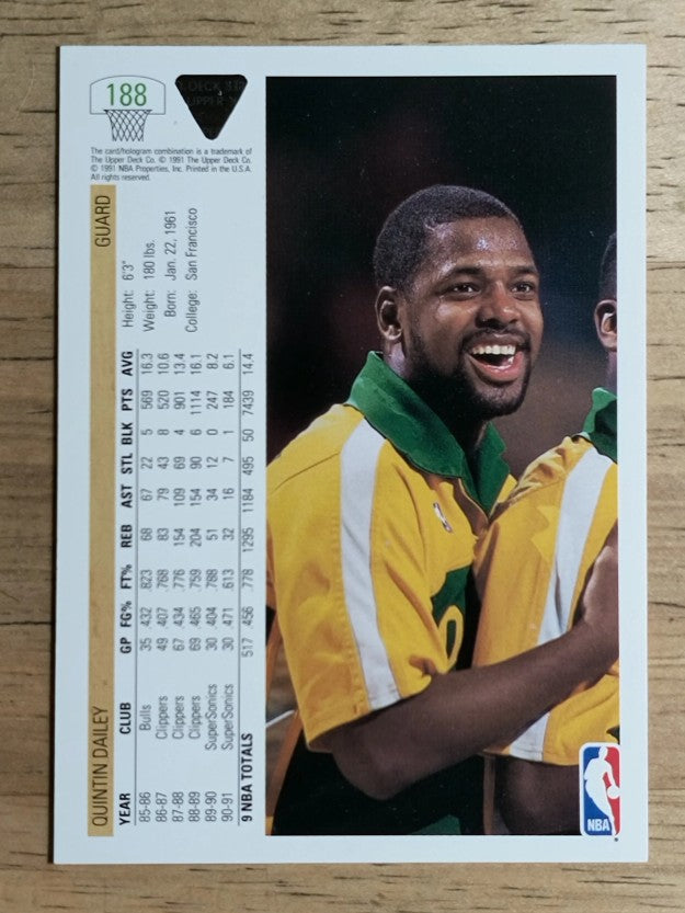 1991-92 Upper Deck #188 Quintin Dailey
