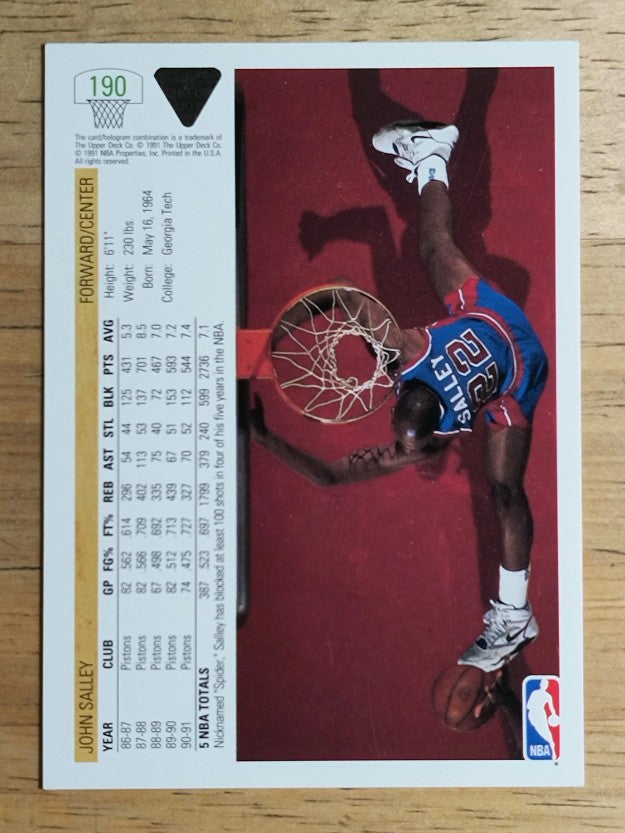 1991-92 Upper Deck #190 John Salley