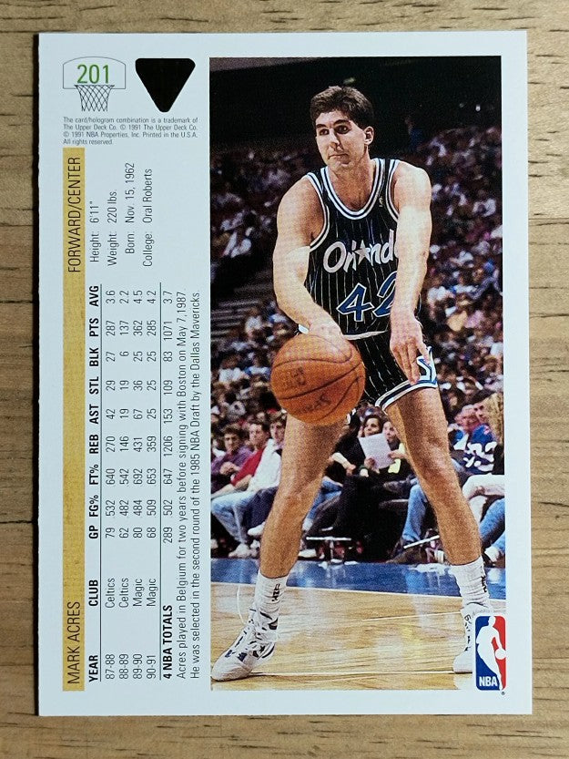 1991-92 Upper Deck #201 Mark Acres
