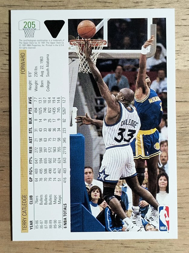 1991-92 Upper Deck #205 Terry Catledge
