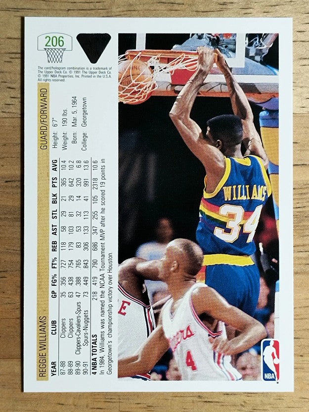 1991-92 Upper Deck #206 Reggie Williams