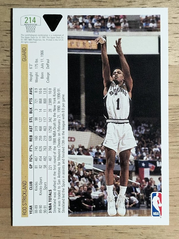 1991-92 Upper Deck #214 Rod Strickland