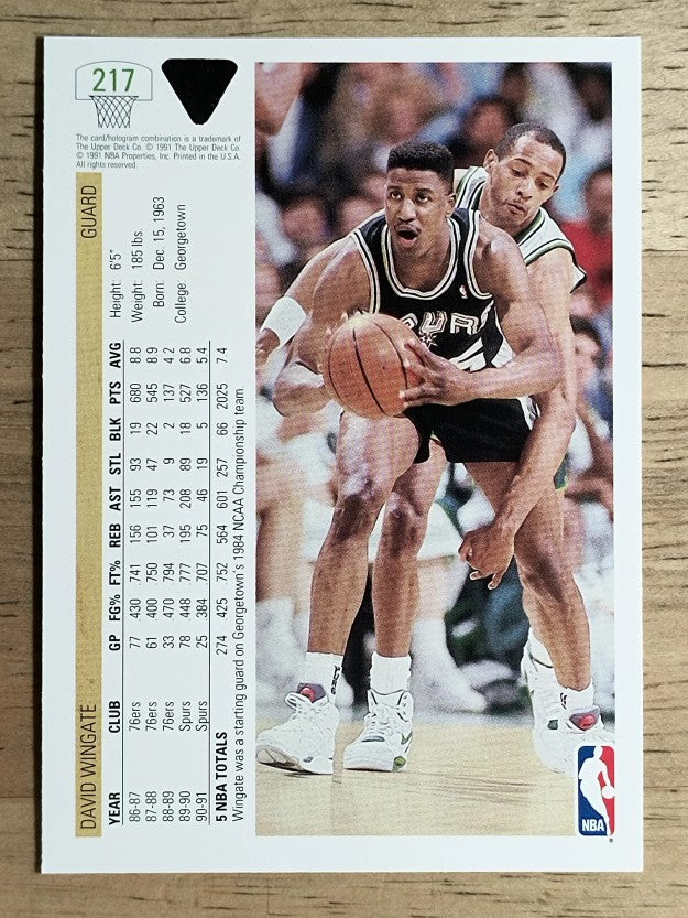 1991-92 Upper Deck #217 David Wingate