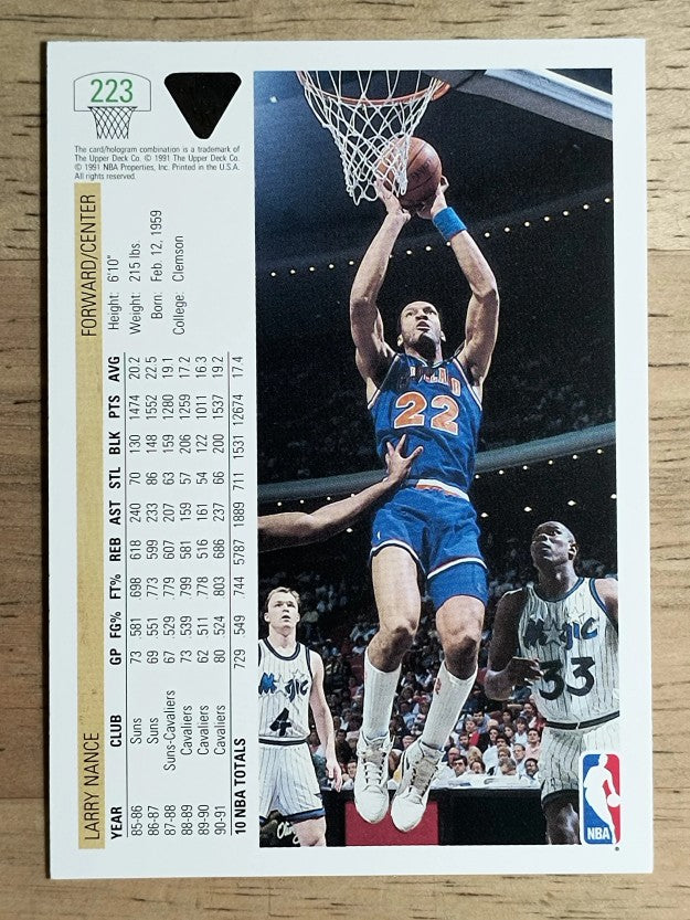 1991-92 Upper Deck #223 Larry Nance