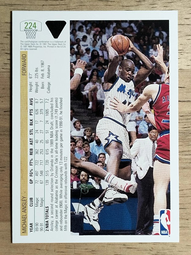 1991-92 Upper Deck #224 Michael Ansley