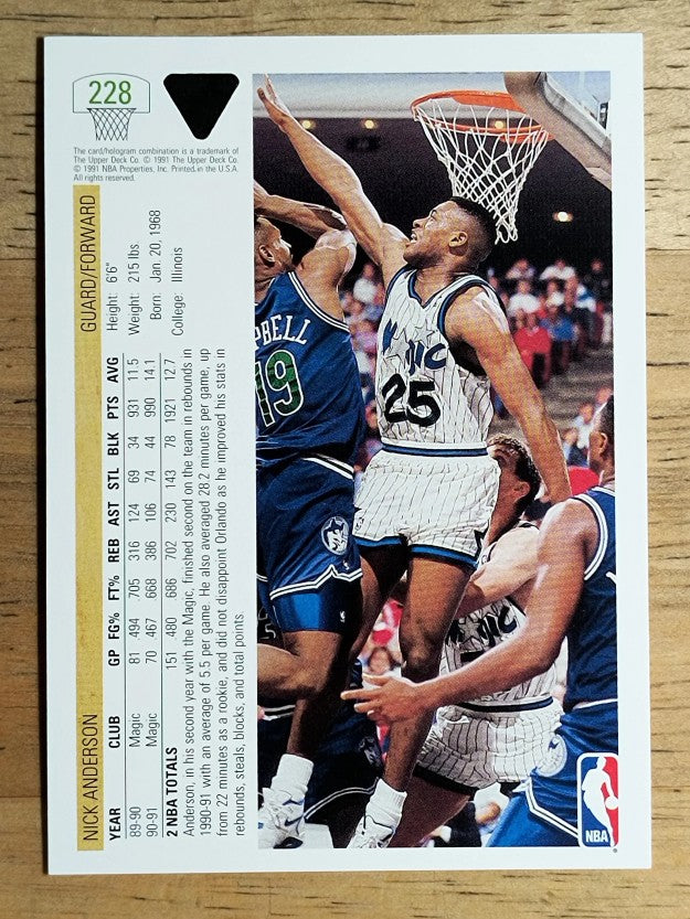 1991-92 Upper Deck #228 Nick Anderson