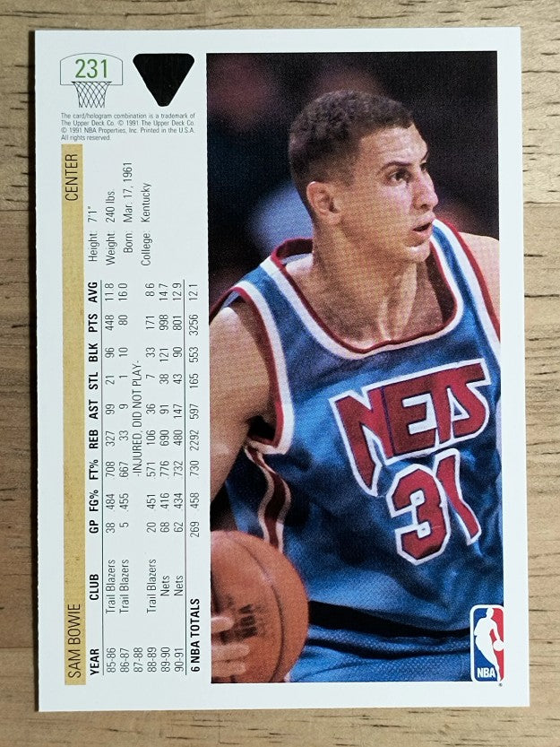 1991-92 Upper Deck #231 Sam Bowie