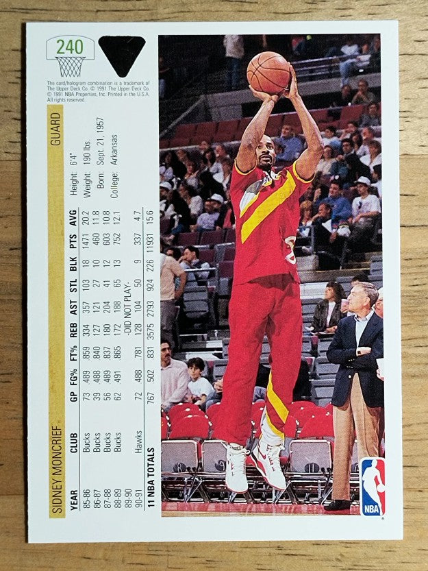 1991-92 Upper Deck #240 Sidney Moncrief