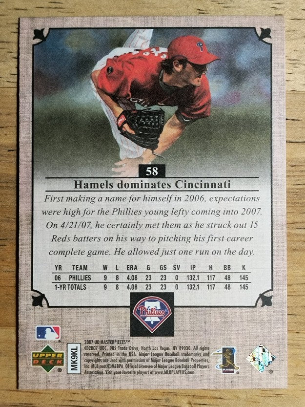 2007 UD Masterpieces #58 Cole Hamels