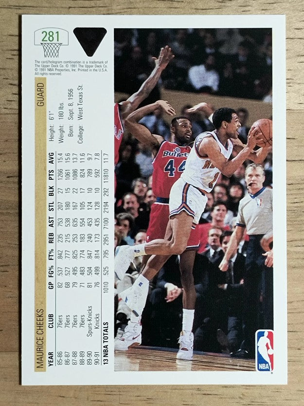 1991-92 Upper Deck #281 Maurice Cheeks