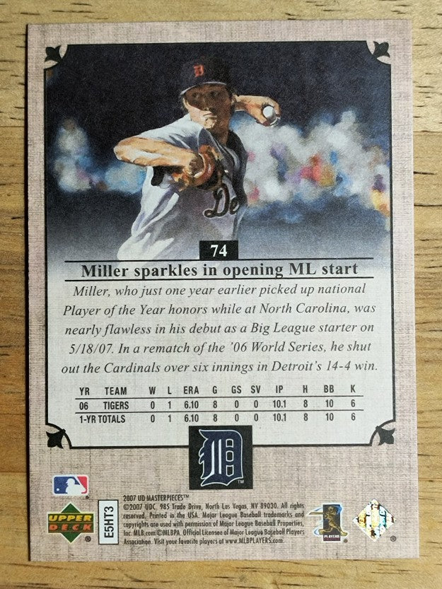 2007 UD Masterpieces #74 Andrew Miller RC