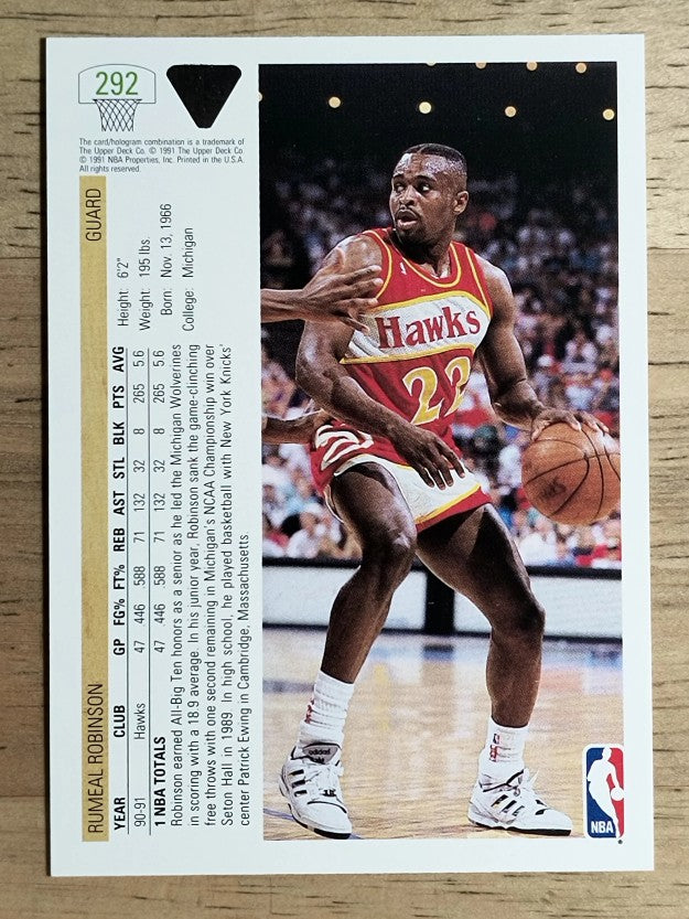 1991-92 Upper Deck #292 Rumeal Robinson