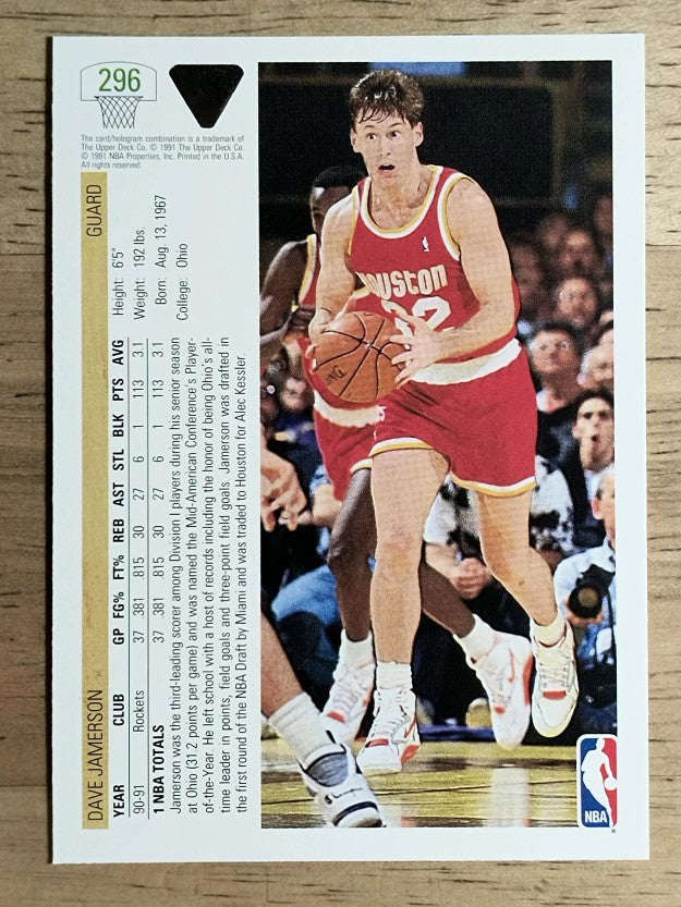 1991-92 Upper Deck #296 Dave Jamerson