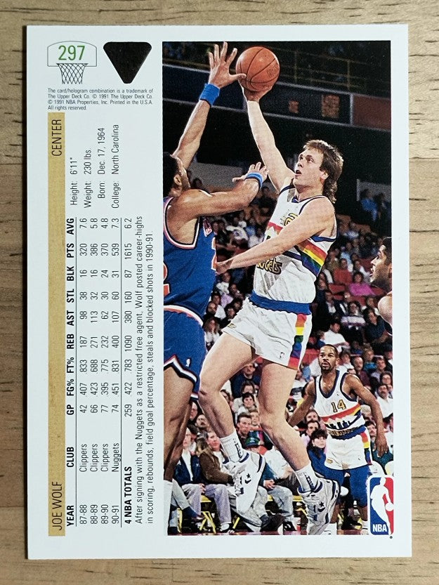 1991-92 Upper Deck #297 Joe Wolf