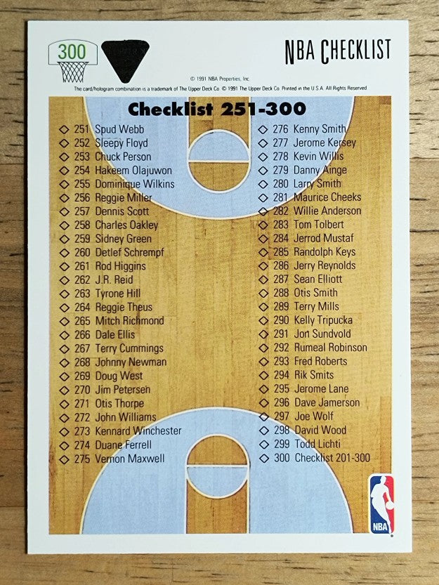 1991-92 Upper Deck #300 Checklist 201-300